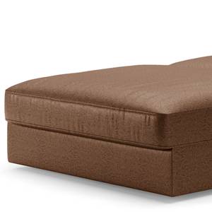 Chaise longue Dixwell antieke leerlook - Microvezel Taeko: Chocoladebruin - Armleuning vooraanzicht rechts