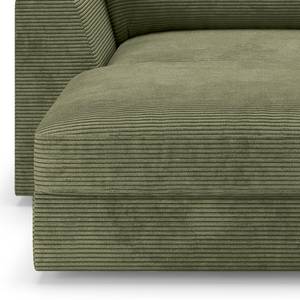 Chaise longue Dixwell Corduroy Lizza: Olijf - Armleuning vooraanzicht links