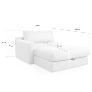 Chaise longue Dixwell antieke leerlook - Microvezel Taeko: Bruin - Armleuning vooraanzicht links