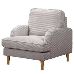 Fauteuil Bethania geweven stof - Corduroy Lola: Lichtgrijs