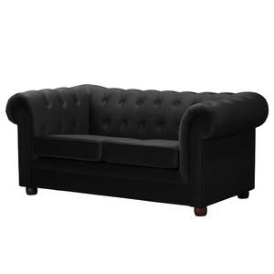 2-Sitzer Sofa Upperclass Samt Ravi: Schwarz