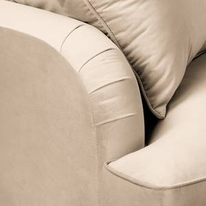 Ecksofa Bethania Samt Ravi: Creme - Longchair davorstehend rechts