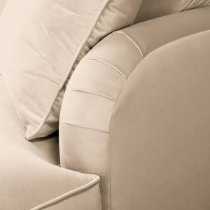 Ecksofa Bethania Samt Ravi: Creme - Longchair davorstehend rechts