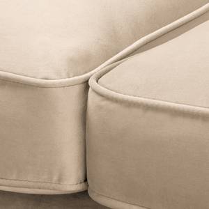 Canapé d’angle Bethania Velours Ravi: Créme - Méridienne courte à droite (vue de face)