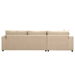 Ecksofa Nerpio Samt Vaia: Creme - Longchair davorstehend links