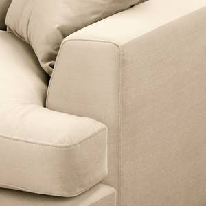 Ecksofa Nerpio Samt Vaia: Creme - Longchair davorstehend links