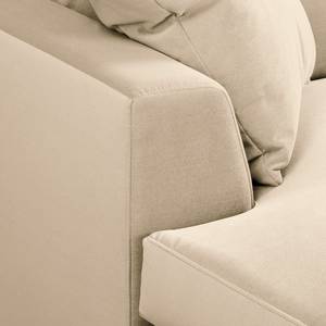 Ecksofa Nerpio Samt Vaia: Creme - Longchair davorstehend links