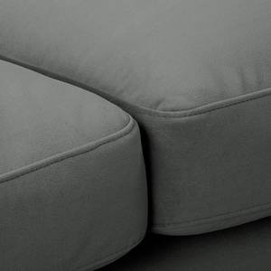 Ecksofa Nerpio Samt Vaia: Grau - Longchair davorstehend rechts