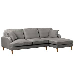 Ecksofa Bethania Samt Ravi: Taupe - Longchair davorstehend rechts