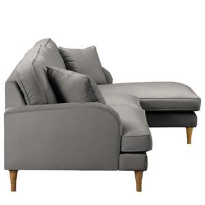 Ecksofa Bethania Samt Ravi: Taupe - Longchair davorstehend rechts