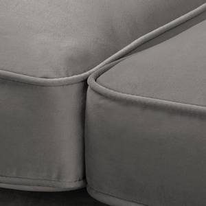 Canapé d’angle Bethania Velours Ravi: Taupe - Méridienne courte à droite (vue de face)
