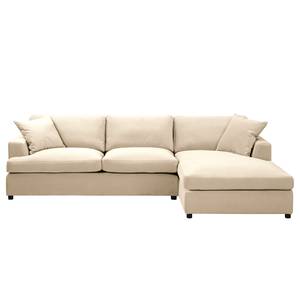 Ecksofa Nerpio Samt Vaia: Creme - Longchair davorstehend rechts