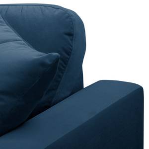 Hoekbank Nerpio Velours Vaia: Donkerblauw - Longchair vooraanzicht links