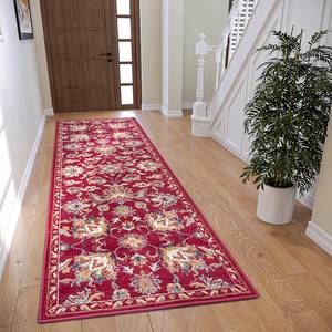 Tapis oriental Caracci Polypropylène - Rouge - 80 x 240 cm