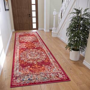 Tapis oriental Maderno Polypropylène - Rouge rubis - 80 x 240 cm