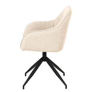 Sedia con braccioli Sidaon Tessuto strutturato / Ferro - Beige / Nero