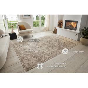 Kurzflorteppich Sand Polypropylen - Creme / Hellbraun - 200 x 280 cm