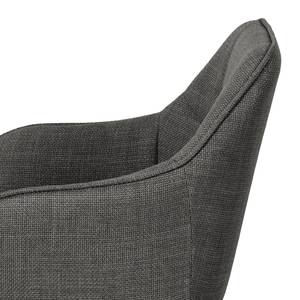 Chaise à accoudoirs Sidaon Tissu structuré Badia: Anthracite