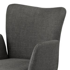 Chaises à accoudoirs Doulba - Lot de 2 Tissu structuré Badia: Anthracite