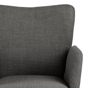 Chaises à accoudoirs Doulba - Lot de 2 Tissu structuré Badia: Anthracite