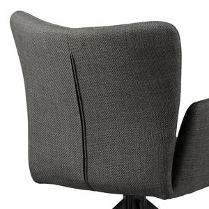 Chaises à accoudoirs Doulba - Lot de 2 Tissu structuré Badia: Anthracite