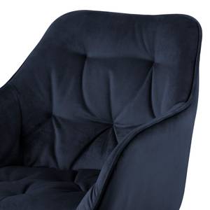 Set di 2 sedie con braccioli Magrin Velluto Vilda: blu mezzanotte