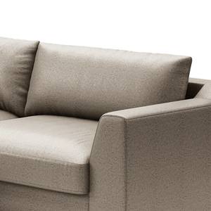 Ecksofa Dixwell mit Longchair Antiklederlook - Microfaser Taeko: Hellgrau - Longchair davorstehend links