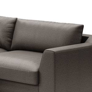 Ecksofa Dixwell mit Longchair Antiklederlook - Microfaser Taeko: Anthrazit - Longchair davorstehend links