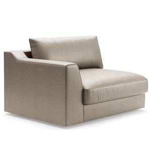 Hoekbank Dixwell met chaise longue antieke leerlook - Microvezel Taeko: Lichtgrijs - Longchair vooraanzicht rechts