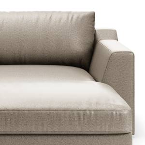 Hoekbank Dixwell met chaise longue antieke leerlook - Microvezel Taeko: Lichtgrijs - Longchair vooraanzicht rechts