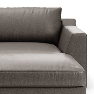 Ecksofa Dixwell mit Longchair Antiklederlook - Microfaser Taeko: Anthrazit - Longchair davorstehend rechts