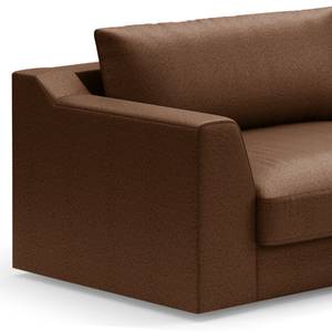 Ecksofa Dixwell mit Longchair Antiklederlook - Microfaser Taeko: Schokobraun - Longchair davorstehend rechts