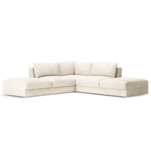 Ecksofa Dixwell Cordstoff Lizza: Weiß