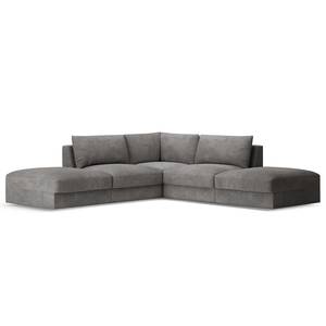 Ecksofa Dixwell Cordstoff Lizza: Grau