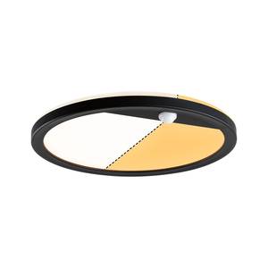 Plafonnier Lamina rond Polycarbonate - Noir - 1 ampoule - Noir