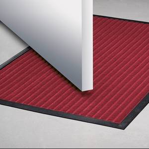 Fußmatte Striped Polyester - Rot / Schwarz - 80 x 120 cm