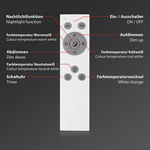 Deckenleuchte Larsholmen Aluminium - Weiß - Weiß - 78 x 18 cm