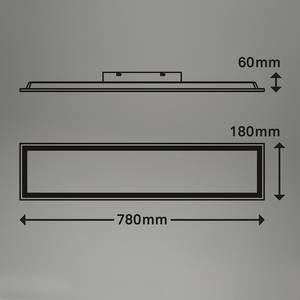 Deckenleuchte Larsholmen Aluminium - Schwarz - Schwarz - 78 x 18 cm