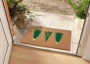 Paillasson coco Decorated Pine Trees Fibre de coco - Beige / Vert