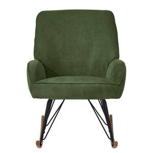 Fauteuil à bascule Timely Vert olive - Velours côtelé