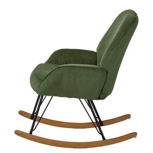 Fauteuil à bascule Timely Vert olive - Velours côtelé