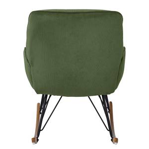 Fauteuil à bascule Timely Vert olive - Velours côtelé