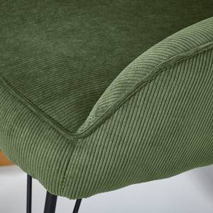 Fauteuil à bascule Timely Vert olive - Velours côtelé