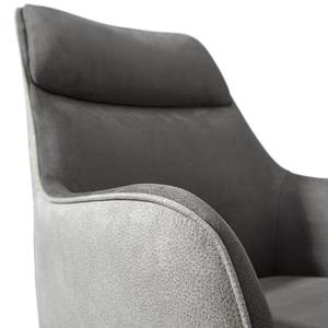 Chaise à accoudoirs Koobuk Gris - Métal - Textile - 58 x 92 x 65 cm