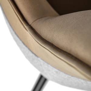 Chaise à accoudoirs Marzewo Gris - Métal - Textile - 60 x 92 x 64 cm