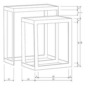 Beistelltisch Jacone 2er-Set Eisen / Aluminium - Messing