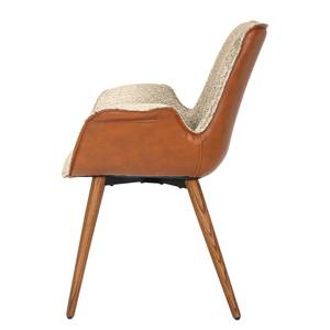 Gestoffeerde stoel Thron Wit/bruine kleuren