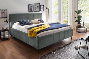 Gestoffeerd bed Sarafina Velours Cloe: Blauwgrijs - 180 x 200cm