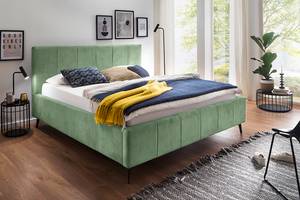 Gestoffeerd bed Sarafina Velours Cloe: Antiek groen - 160 x 200cm