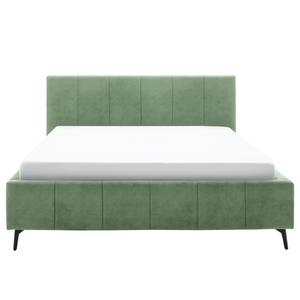 Gestoffeerd bed Sarafina Velours Cloe: Antiek groen - 160 x 200cm